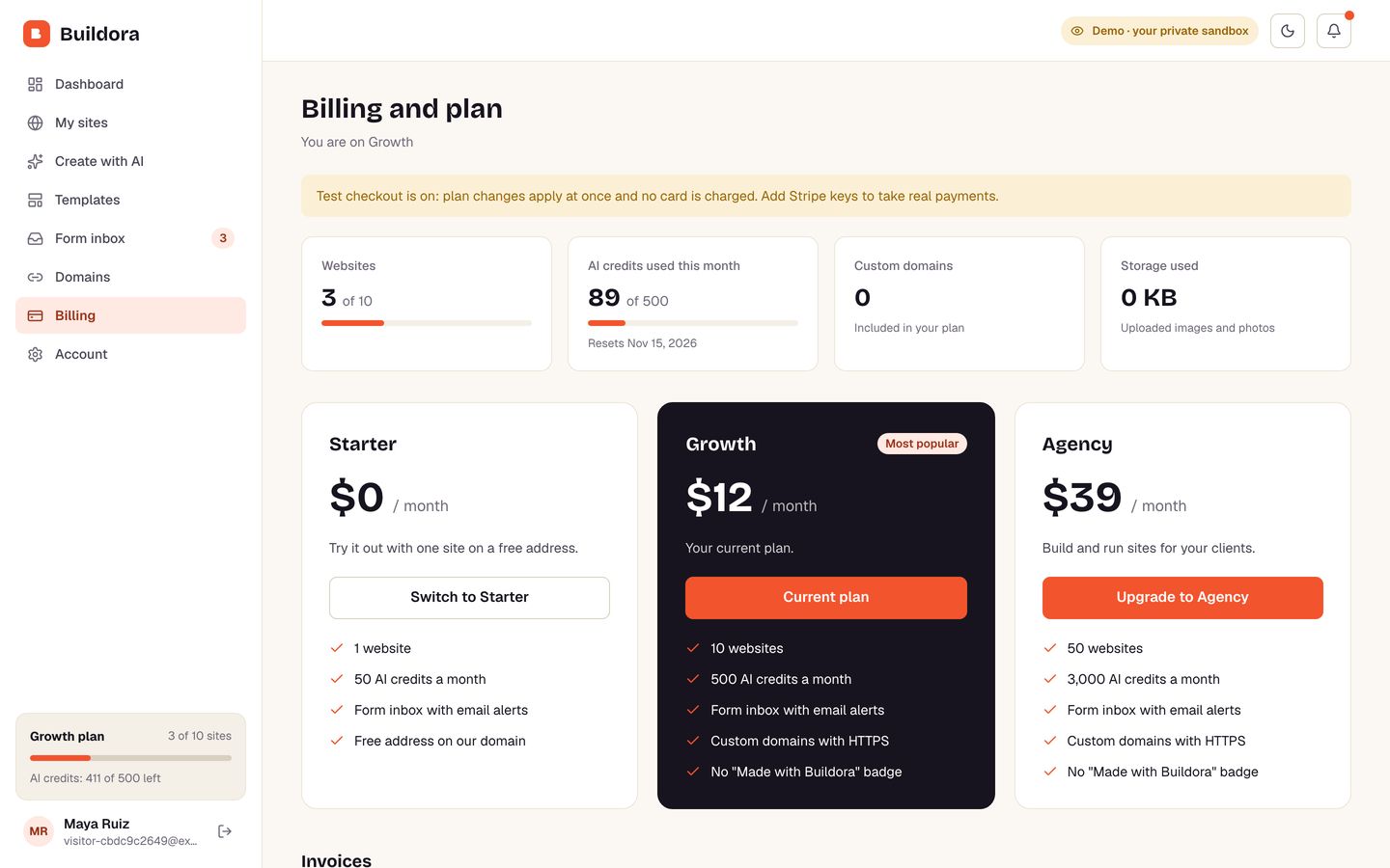 Billing and plans