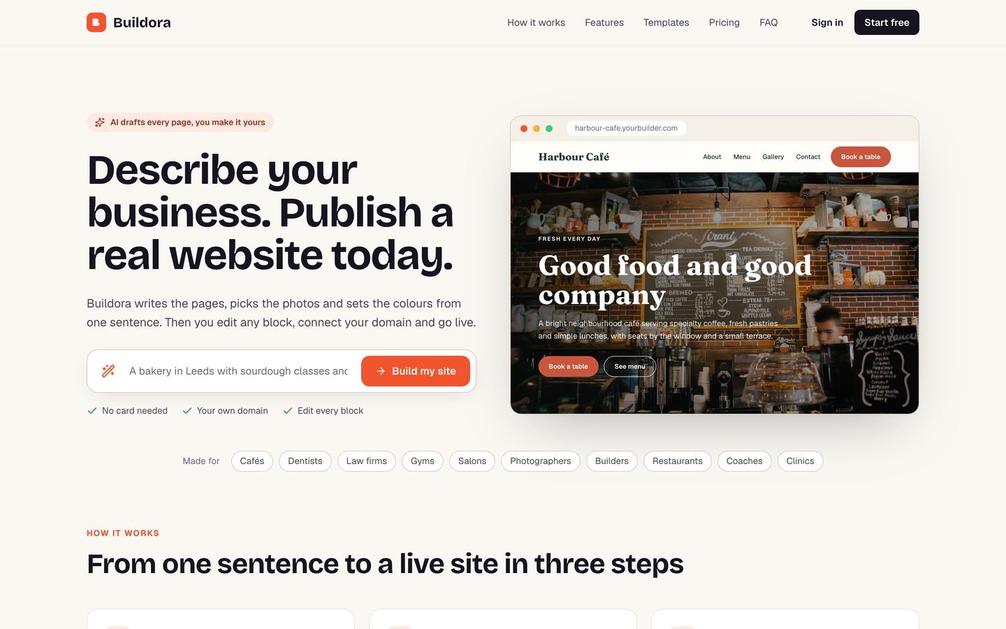 Your landing page