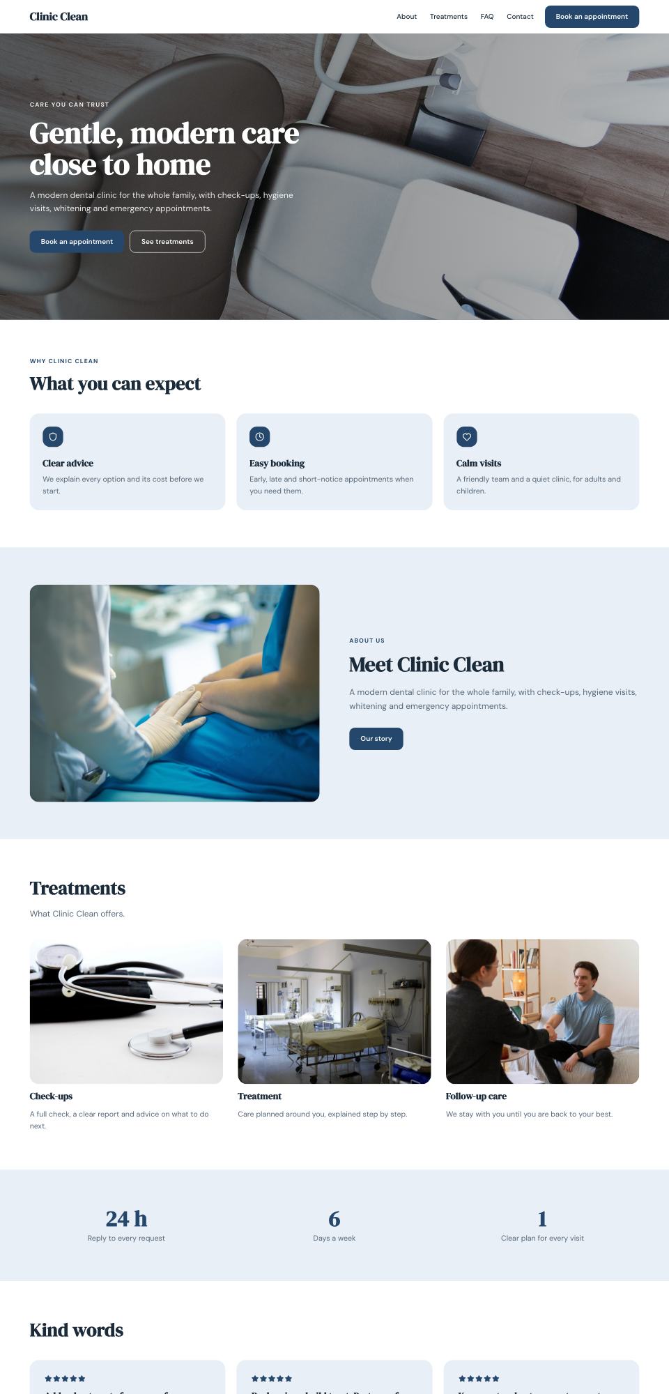 Clinic Clean page