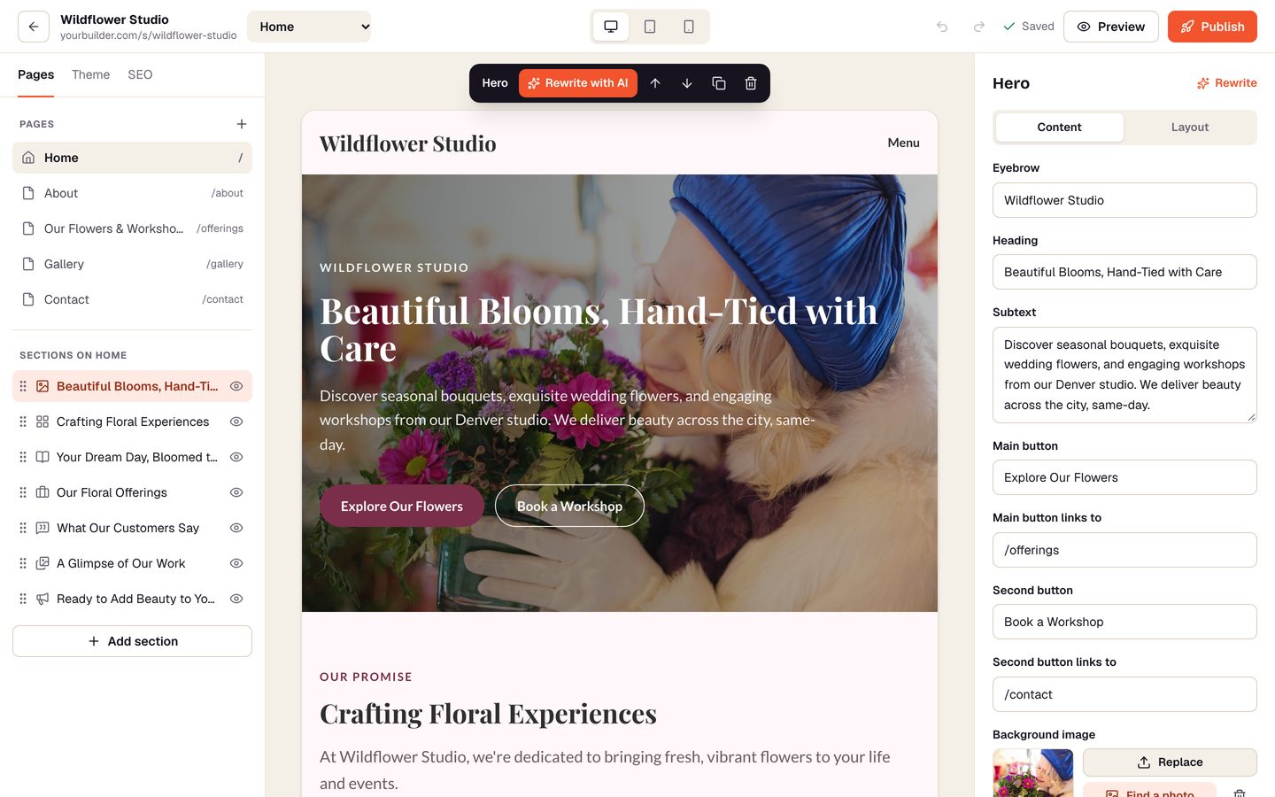 Describe it, get a website