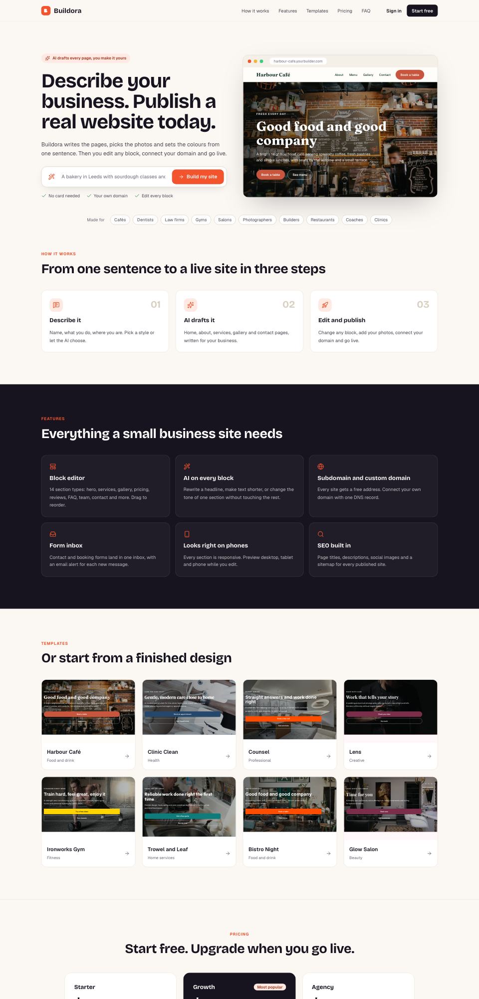 Your landing page page